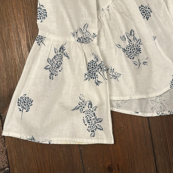 Zara White and Blue Cotton Blouse Size M - Picture 4 of 9